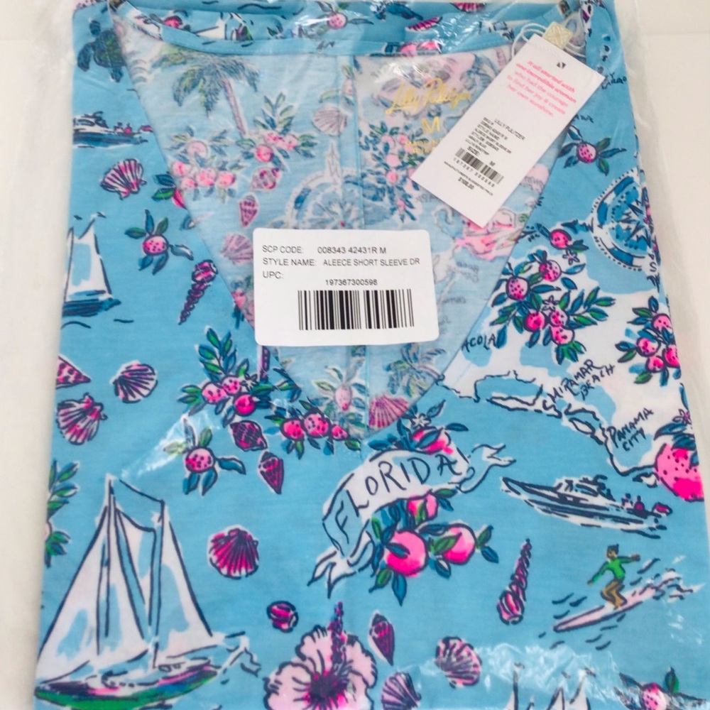 Lilly Pulitzer Aleece Dress-Amalfi Blue Lillys Roadtrip-Florida- NWT In Package - Picture 6 of 11